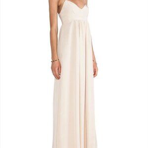 Amanda Uprichard 100% Silk Floor-Length Slip Dress | Size L | Nude